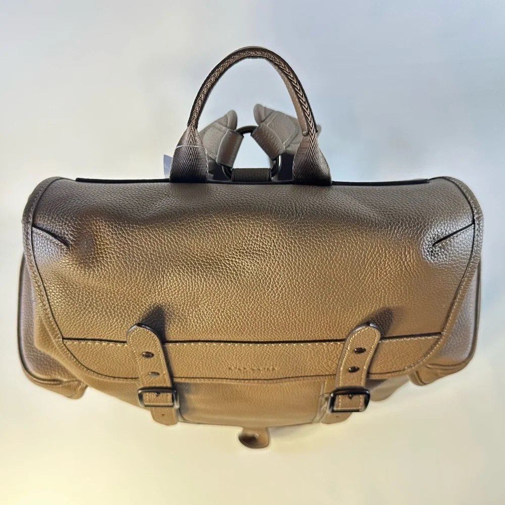 NEW Men’s Coach Hitch Pebble Leather Backpack in Tan/Brown - Picture 9 of 15